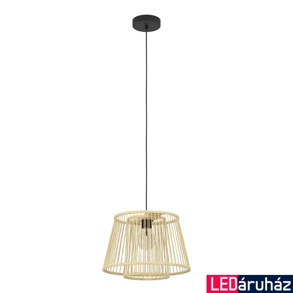 Eglo 43852 Hykeham 1 ágú függeszték, bambusz, barna, E27 foglalattal, max. 1x40W, IP20