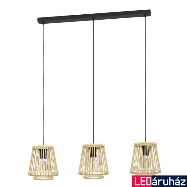 Eglo 43853 Hykeham több ágú függeszték, bambusz, barna, E27 foglalattal, max. 3x40W, IP20