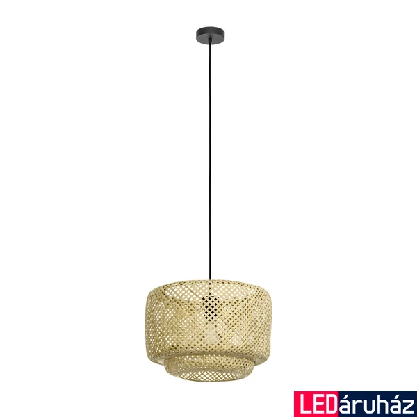 Eglo 43868 Hettonle 1 ágú függeszték, fonott, bambusz, barna, E27 foglalattal, max. 1x40W, IP20