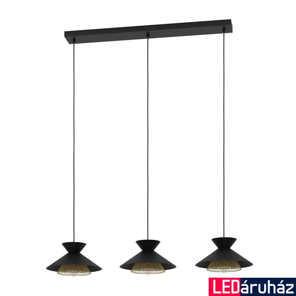 Eglo 43886 Grizedale függeszték, fekete, E27 foglalattal, max. 3x40W, IP20