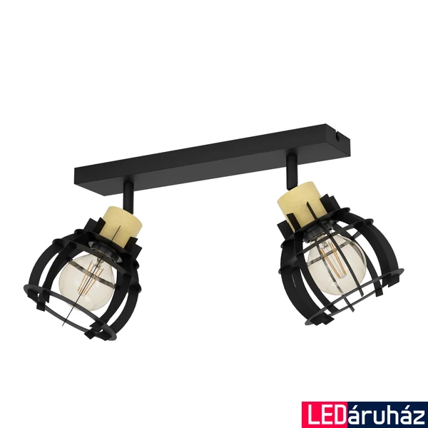 Eglo 43927 Stillington 1 mennyezeti lámpa, fekete, E27 foglalattal, max. 2x40W, IP20