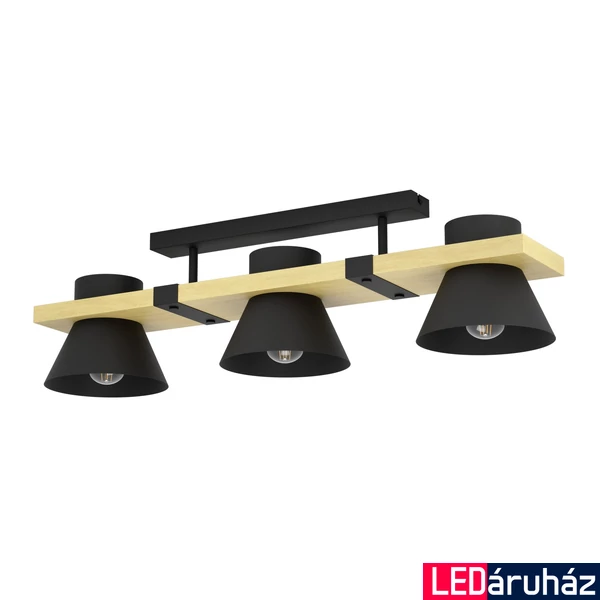Eglo 43955 Maccles mennyezeti lámpa, fekete, E27 foglalattal, max. 3x15W, IP20