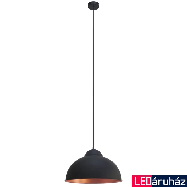 Eglo 49247 Truro 2 1 ágú függeszték, fekete, E27 foglalattal, max. 1x60W, IP20