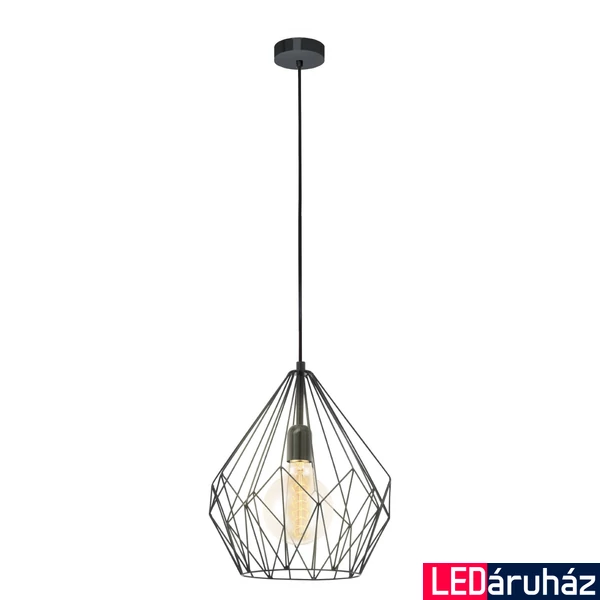 Eglo 49257 Carlton 1 ágú függeszték, fekete, E27 foglalattal, max. 1x60W, IP20