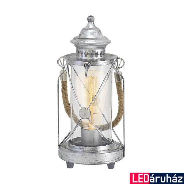Eglo 49284 Bradford asztali lámpa, ezüst, E27 foglalattal, max. 1x60W, IP20