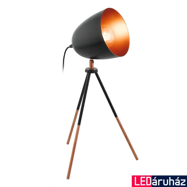 Eglo 49385 Chester asztali lámpa, fekete, E27 foglalattal, max. 1x60W, IP20