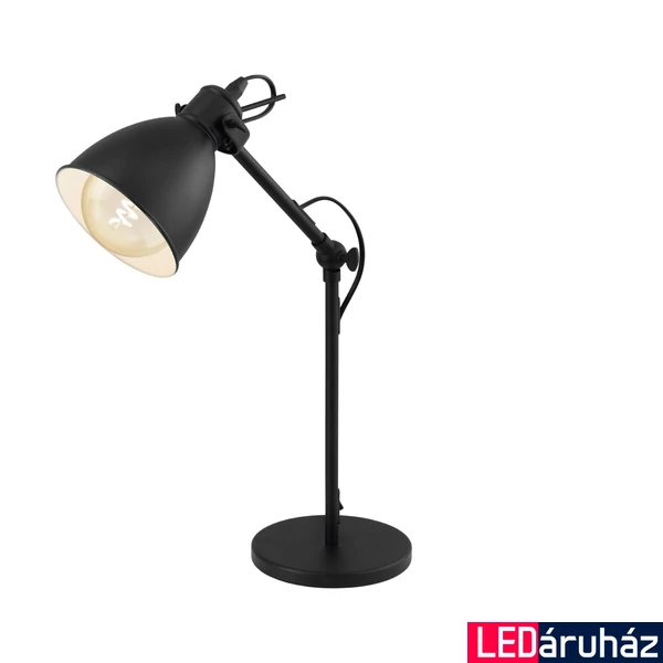 Eglo 49469 Priddy asztali lámpa, fekete, E27 foglalattal, max. 1x40W, IP20