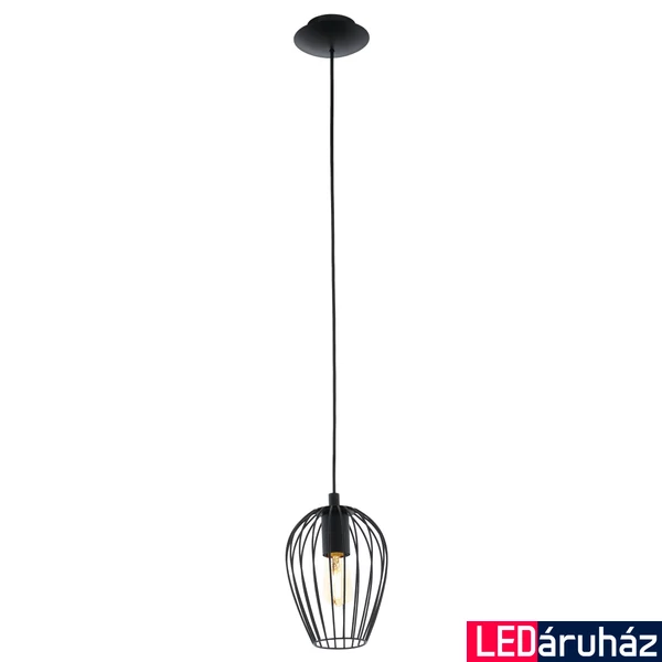 Eglo 49477 Newtown 1 ágú függeszték, fekete, E27 foglalattal, max. 1x60W, IP20