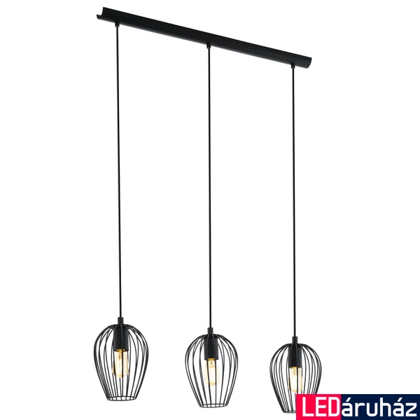 Eglo 49478 Newtown több ágú függeszték, fekete, E27 foglalattal, max. 3x60W, IP20