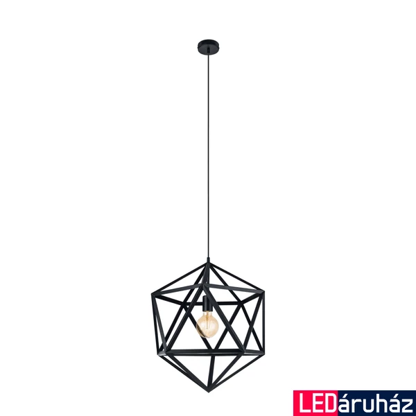Eglo 49762 Embleton 1 ágú függeszték, fekete, E27 foglalattal, max. 1x60W, IP20