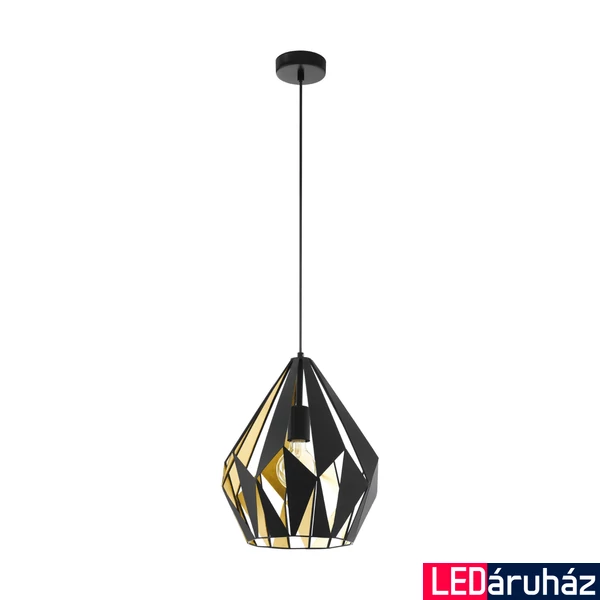 Eglo 49931 Carlton 1 1 ágú függeszték, fekete, E27 foglalattal, max. 1x60W, IP20
