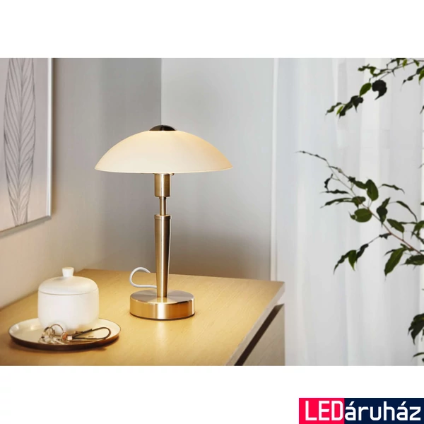 Eglo 85104 Solo 1 asztali lámpa, szatén üveg burával, nikkel, E14 foglalattal, max. 1x40W, IP20