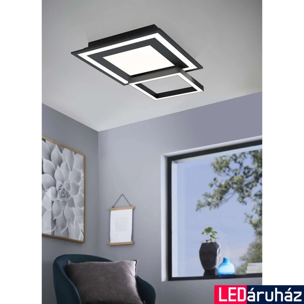 Eglo 900025 Savatarila-Z mennyezeti lámpa, fekete, 2400 lm, 2700K-6500K szabályozható, beépített LED, 21W, IP20