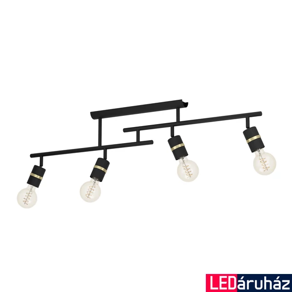 Eglo 900176 Lurone mennyezeti lámpa, fekete, E27 foglalattal, max. 4x10W, IP20