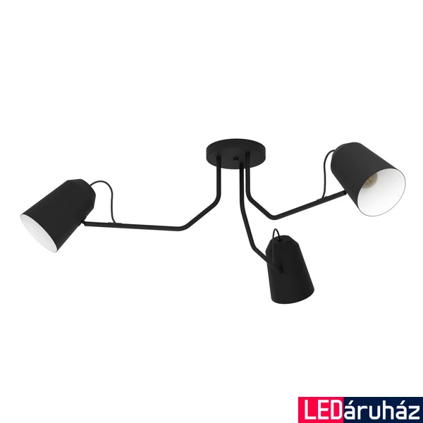 Eglo 900188 Loreto mennyezeti lámpa, fekete, E27 foglalattal, max. 3x25W, IP20