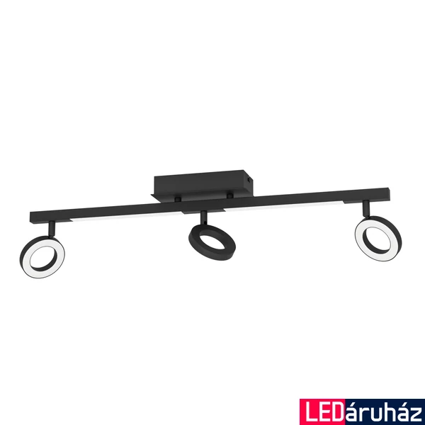 Eglo 900515 Cardillio 2 mennyezeti lámpa, fekete, 1200;720 lm, 3000K melegfehér, beépített LED, 3x3,2W+2x3,3W, IP20