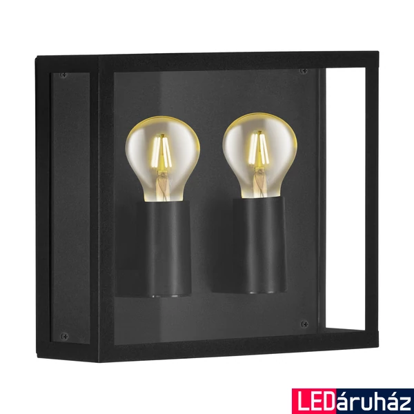 Eglo 900698 Alamonte 1 kültéri fali lámpa, fekete, E27 foglalattal, max. 2x40W, IP44