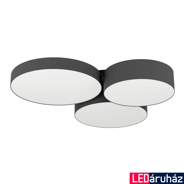 Eglo 900853 Barbano-Z mennyezeti lámpa, 2700 K - 6500 K + RGB, fekete, 2550 lm, 2700K-6500K szabályozható, beépített LED, 3x7,5W, IP20
