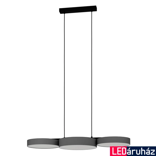 Eglo 900856 Barbano-Z függeszték, 2700 K - 6500 K + RGB, szürke, 2550 lm, 2700K-6500K szabályozható, beépített LED, 3x7,5W, IP20