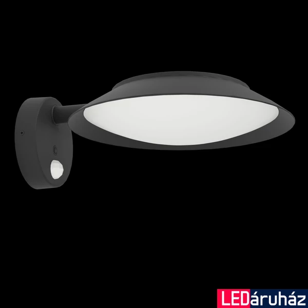 Eglo 901079 Cerrisi kültéri fali lámpa, mozgásérzékelős, fekete, 800 lm, 3000K melegfehér, SOLAR-beépített LED, 7W, IP44