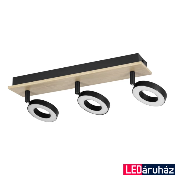 Eglo 901204 Rielves mennyezeti lámpa, fekete, 1500 lm, 3000K melegfehér, beépített LED, 3x4,2W, IP20