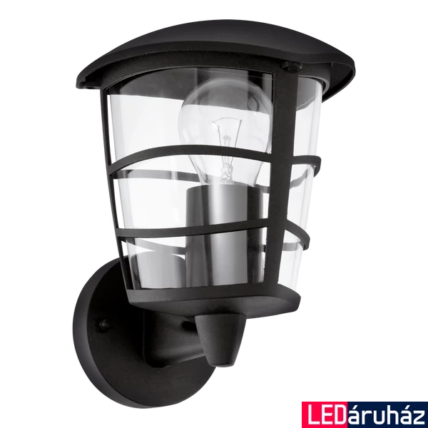 Eglo 93097 Aloria kültéri fali lámpa, fekete, E27 foglalattal, max. 1x60W, IP44