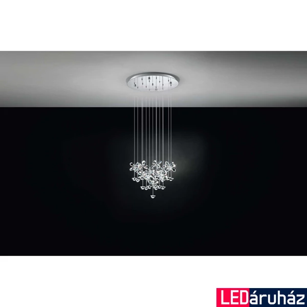 Eglo 93662 Pianopoli több ágú függeszték, kristály, króm, 4050 lm, 3000K melegfehér, beépített LED, 15x2,5W, IP20