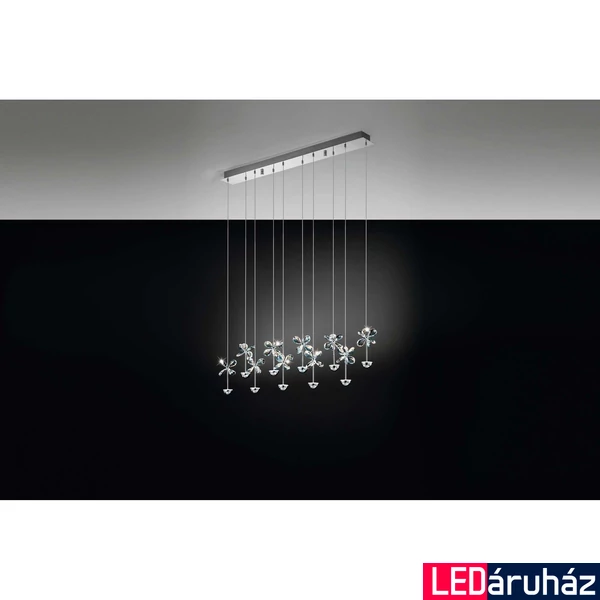 Eglo 93663 Pianopoli több ágú függeszték, kristály, króm, 2700 lm, 3000K melegfehér, beépített LED, 10x2,5W, IP20