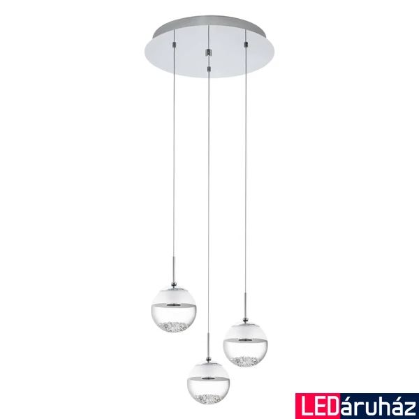 Eglo 93709 Montefio 1 több ágú függeszték, króm, 1440 lm, 3000K melegfehér, beépített LED, 3x5W, IP20