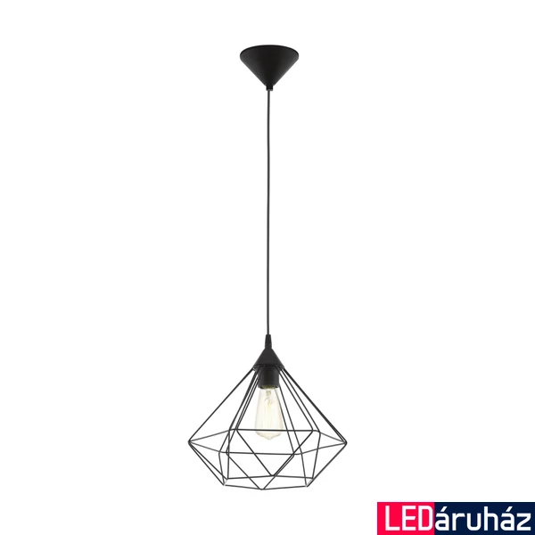 Eglo 94188 Tarbes 1 ágú függeszték, fekete, E27 foglalattal, max. 1x60W, IP20