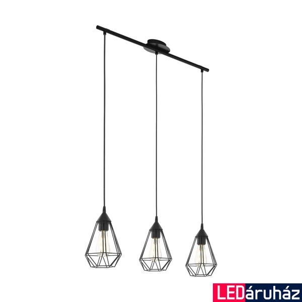 Eglo 94189 Tarbes több ágú függeszték, fekete, E27 foglalattal, max. 3x60W, IP20