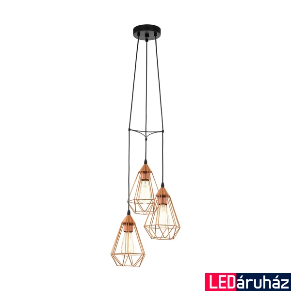 Eglo 94196 Tarbes több ágú függeszték, réz, E27 foglalattal, max. 3x60W, IP20