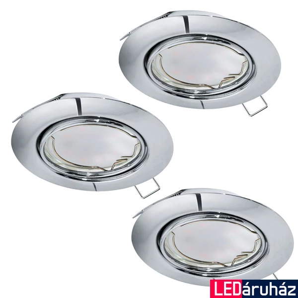 Eglo 94407 Peneto beépíthető lámpa, 3db/csomag, süllyesztett, 87 mm, króm, GU10 foglalattal, max. 3x5W, IP20
