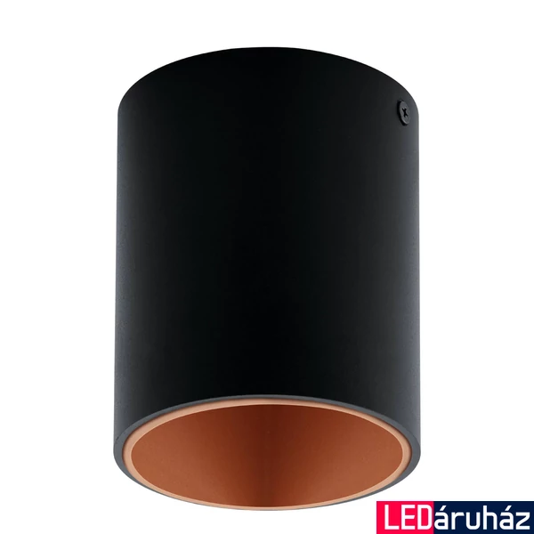 Eglo 94501 Polasso mennyezeti lámpa, fekete, 340 lm, 3000K melegfehér, beépített LED, 1x3,3W, IP20