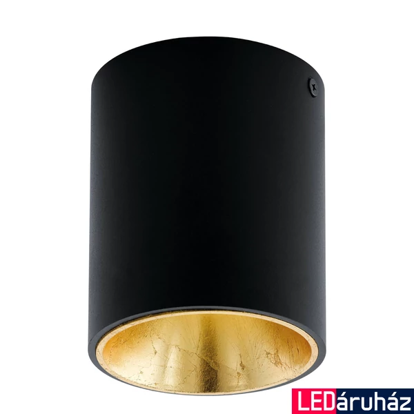 Eglo 94502 Polasso mennyezeti lámpa, fekete, 340 lm, 3000K melegfehér, beépített LED, 1x3,3W, IP20