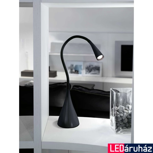 Eglo 94677 Snapora asztali lámpa, íróasztalra, flexibilis, fekete, 330 lm, 3000K melegfehér, beépített LED, 3,5W, IP20
