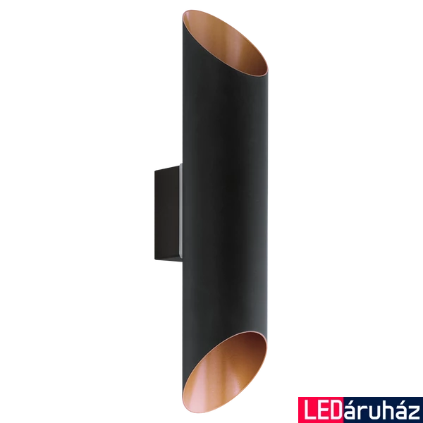 Eglo 94804 Agolada kültéri fali lámpa, fekete, 640 lm, 3000K melegfehér, beépített LED, 2x3,7W, IP44