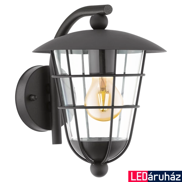 Eglo 94841 Pulfero kültéri fali lámpa, fekete, E27 foglalattal, max. 1x60W, IP44