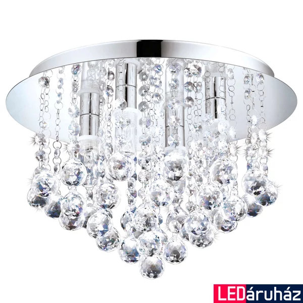 Eglo 94878 Almonte fürdőszobai mennyezeti lámpa, kristályokkal, króm, G9 foglalattal, max. 4x3W, IP44