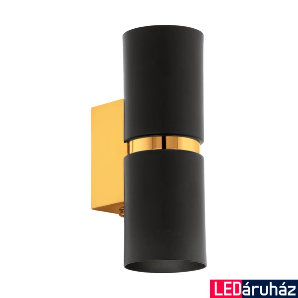 Eglo 95364 Passa fali lámpa, fekete, GU10 foglalattal, max. 2x3W, IP20