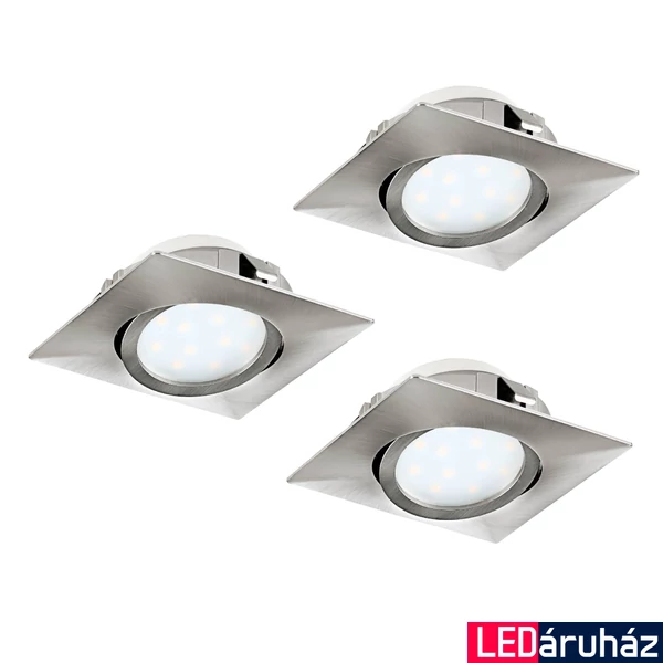 Eglo 95846 Pineda beépíthető lámpa, nikkel, 3X500 lm, 3000K melegfehér, beépített LED, 3x6W, IP20