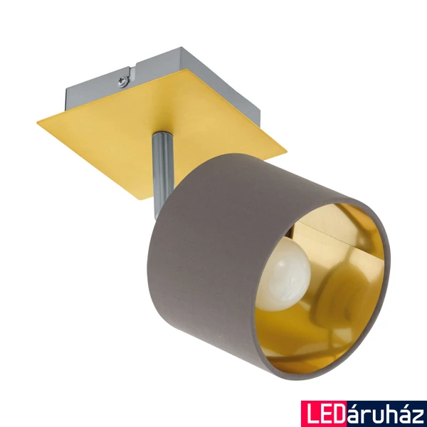 Eglo 97536 Valbiano fali/mennyezeti lámpa, nikkel vázzal, barna, E14 foglalattal, max. 1x7W, IP20