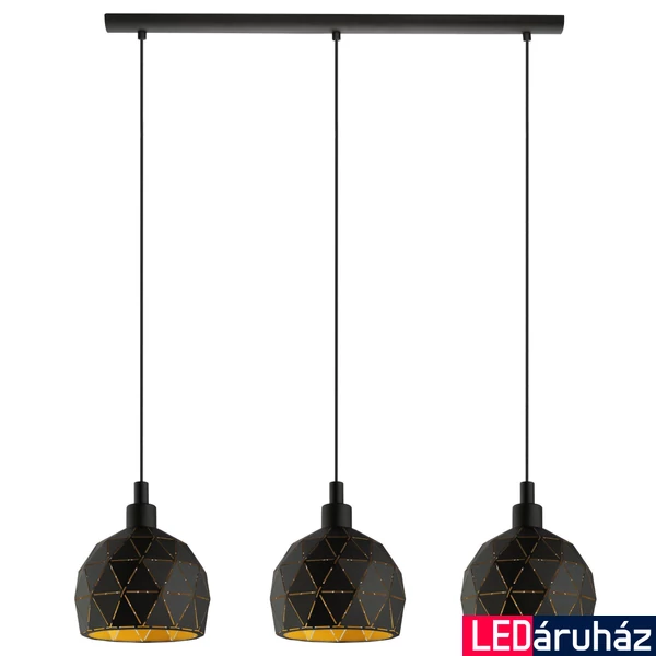 Eglo 97846 Roccaforte több ágú függeszték, fekete, E14 foglalattal, max. 3x40W, IP20