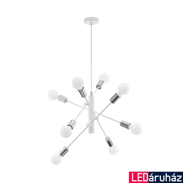 Eglo 98017 Gradoli több ágú függeszték, fehér, E27 foglalattal, max. 8x60W, IP20