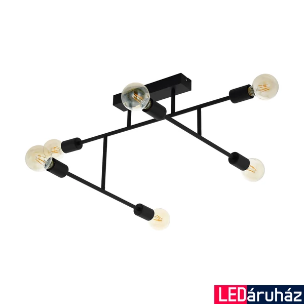 Eglo 98034 Belsiana mennyezeti lámpa, fekete, E27 foglalattal, max. 6x40W, IP20