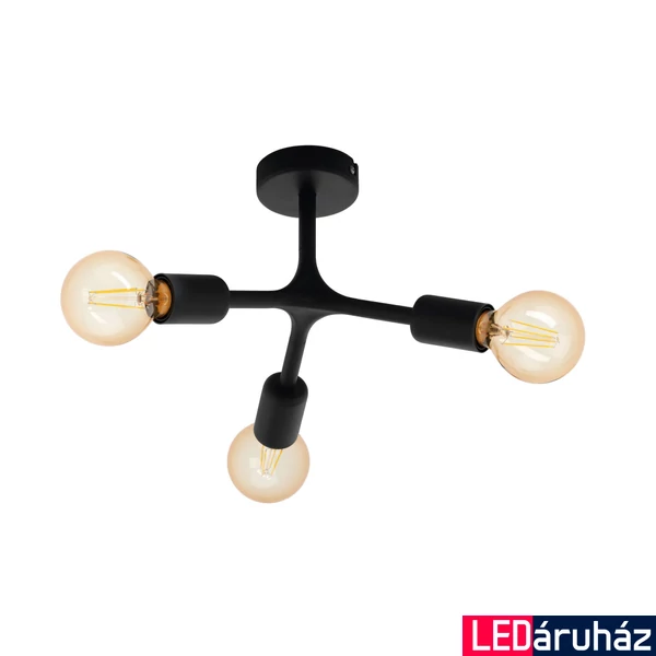 Eglo 98317 Bocadella 1 mennyezeti lámpa, fekete, E27 foglalattal, max. 3x60W, IP20