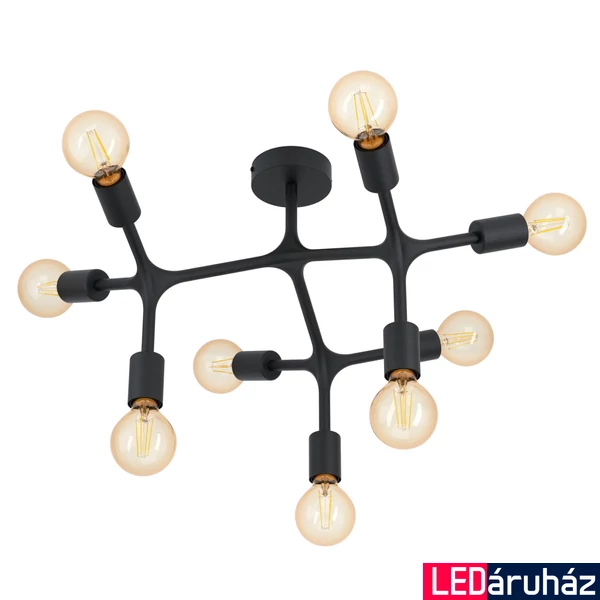 Eglo 98318 Bocadella 1 mennyezeti lámpa, fekete, E27 foglalattal, max. 9x60W, IP20