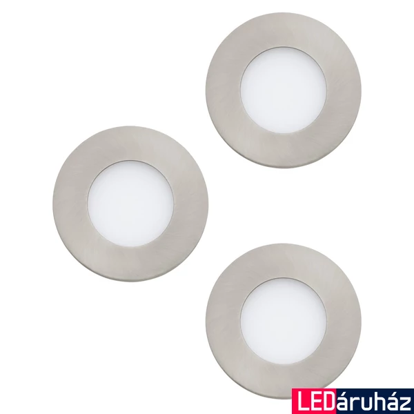 Eglo 98634 Fueva 1 fürdőszobai süllyesztett LED panel, IP44, matt nikkel, 1050 lm, 3000K melegfehér, beépített LED, 3x2,8W, IP20, IP44