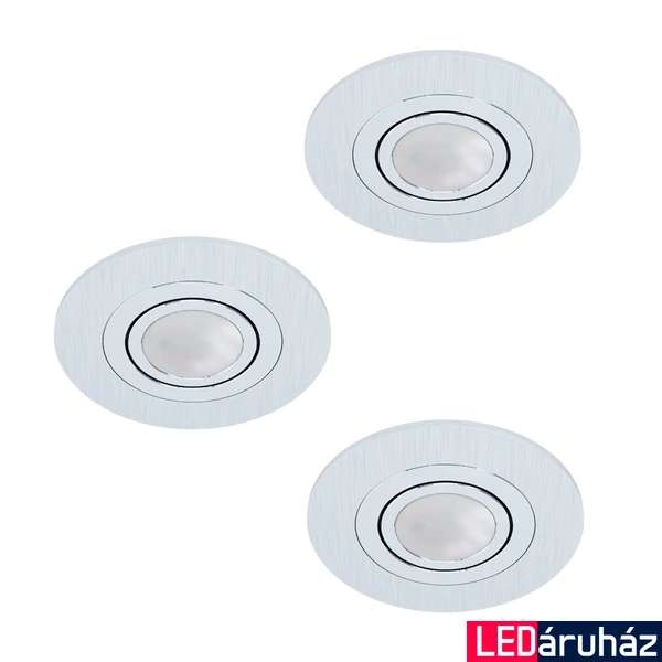 Eglo 98639 Areitio beépíthető lámpa, 3 darabos szett, állítható, szálcsiszolt, GU10 foglalattal, max. 3x5W, IP20