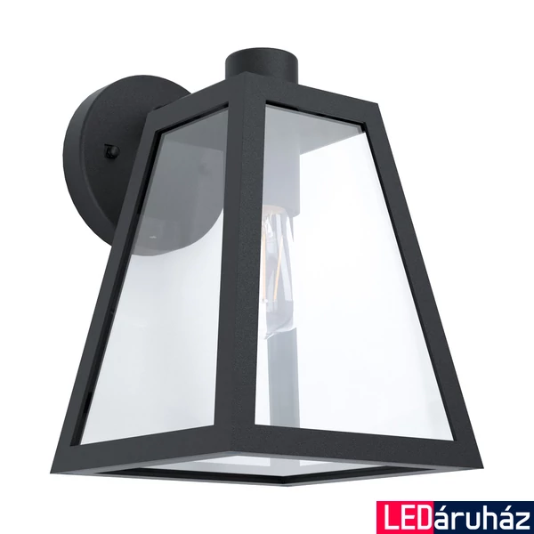 Eglo 98719 Mirandola kültéri fali lámpa, fekete, E27 foglalattal, max. 1x60W, IP44